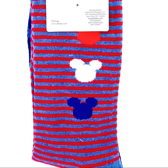🆕 Disney Mickey Mouse Red White Blue Crew Socks - Picture 6 of 7